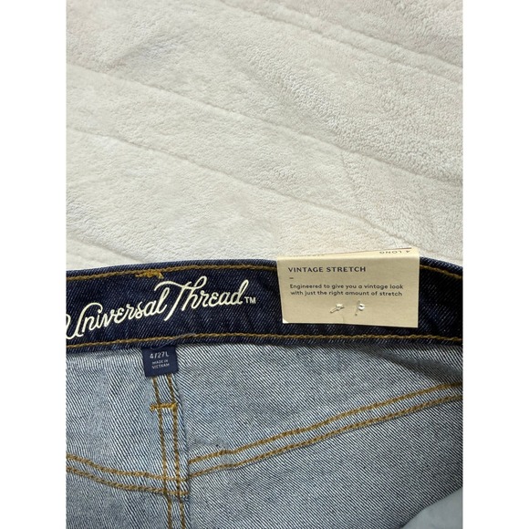 Universal Thread Vintage Straight Jeans Dark Wash Raw Cuff Size 4/27L New - Picture 4 of 9